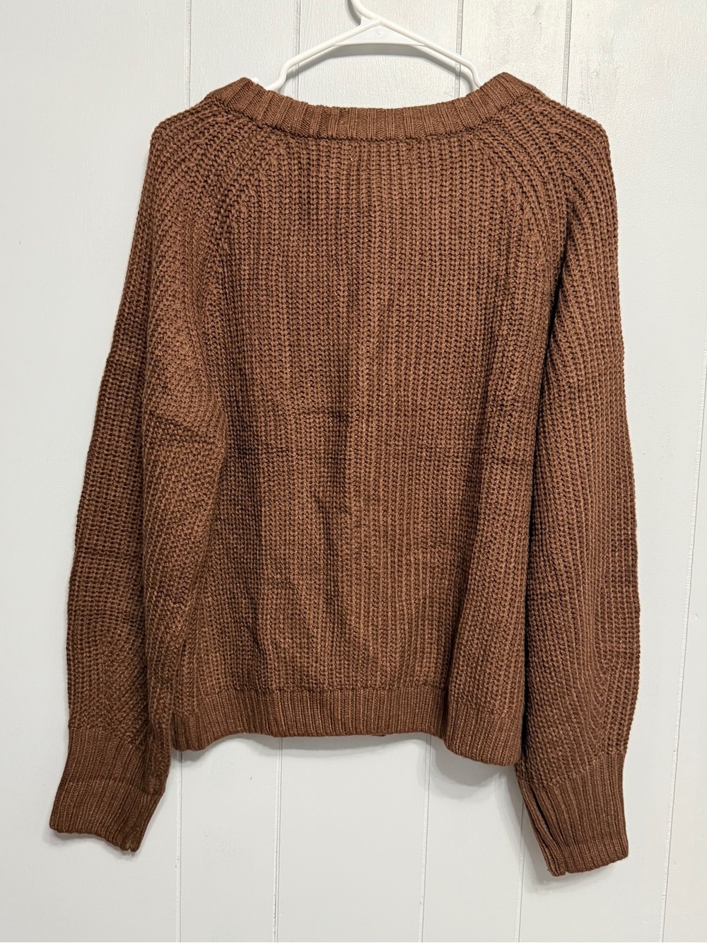 #2) NWT Cozy Brown V-Neck Button-Front Cardigan - Picture 3 of 6